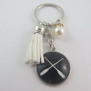 Canoe Paddle Keychain Kayak Key Ring Boating Charm Outdoor Adventure Gift